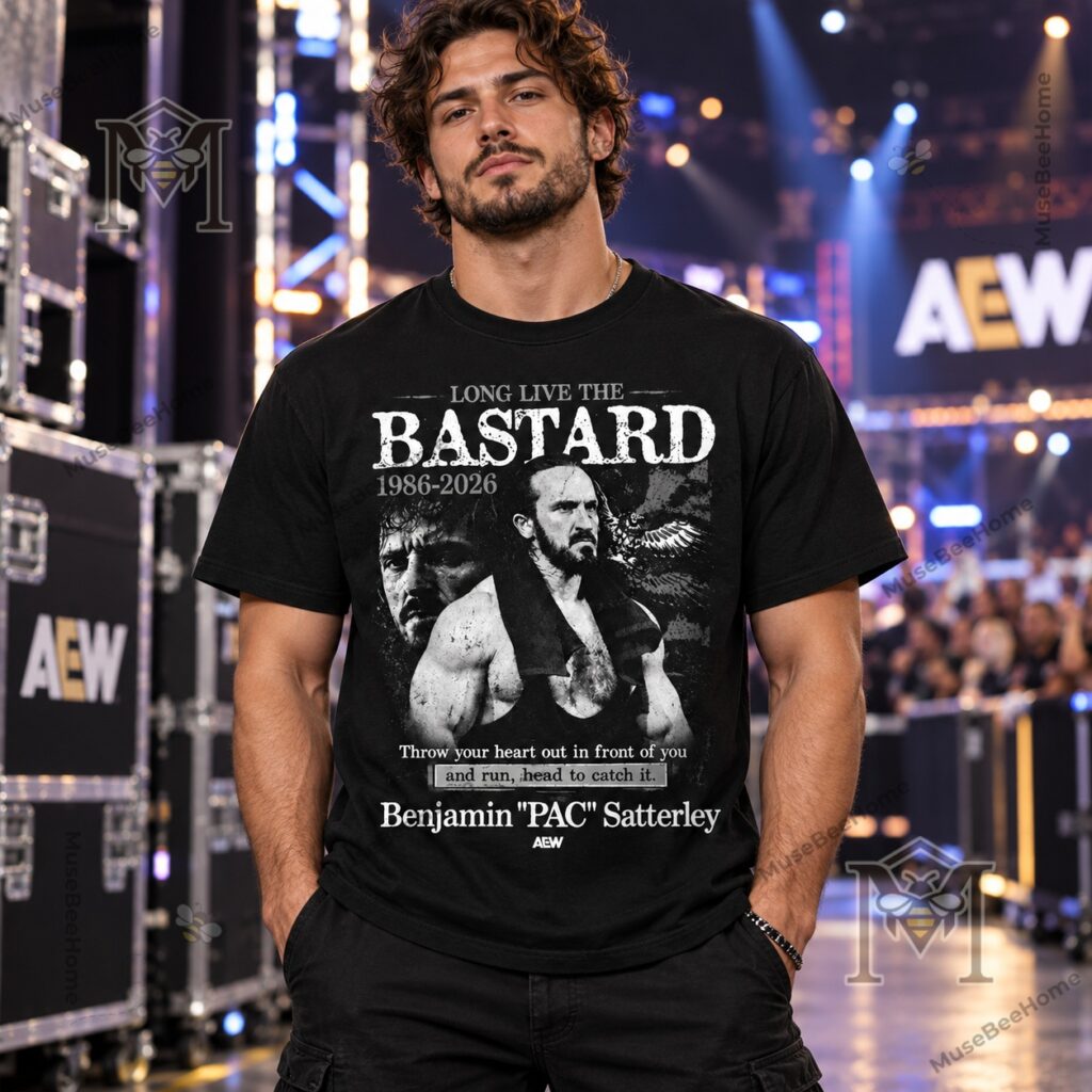 AEW PAC Benjamin Satterley Long Live The Bastard Tribute T-Shirt - photo 4