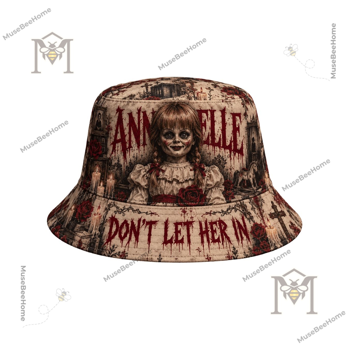 Annabelle Don't Let Her In Haunted Horror Bucket Hat - photo 3