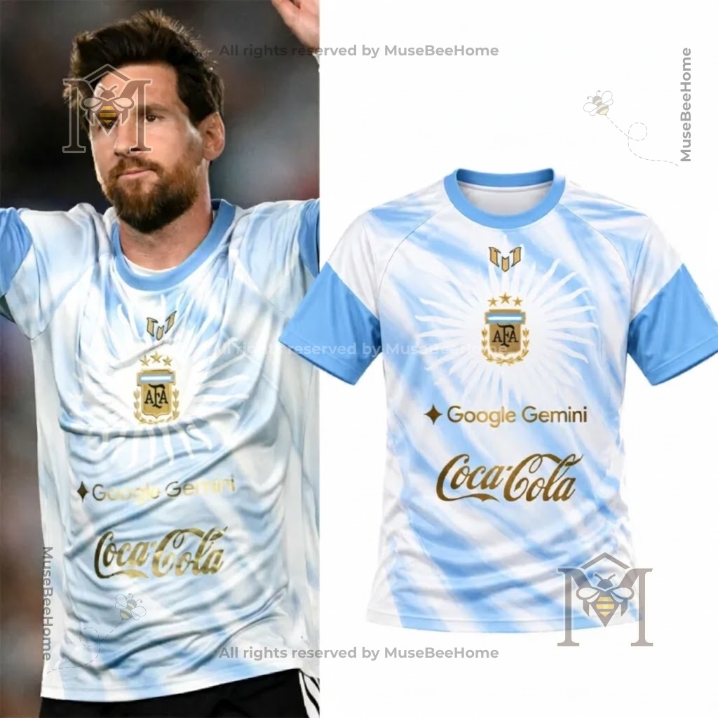 Argentina Lionel Messi Last Match Jersey – Front view beside Messi image Argentina Lionel Messi Last Match Jersey - front view beside Messi image