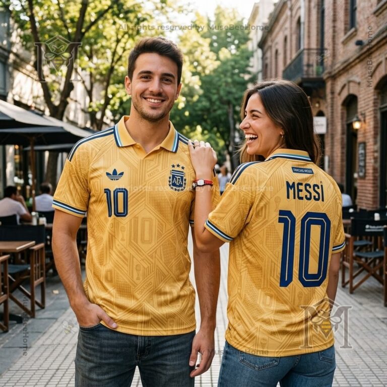 Argentina National Football Team Messi Gracias Messi Gold Tribute Soccer Jersey - photo 2