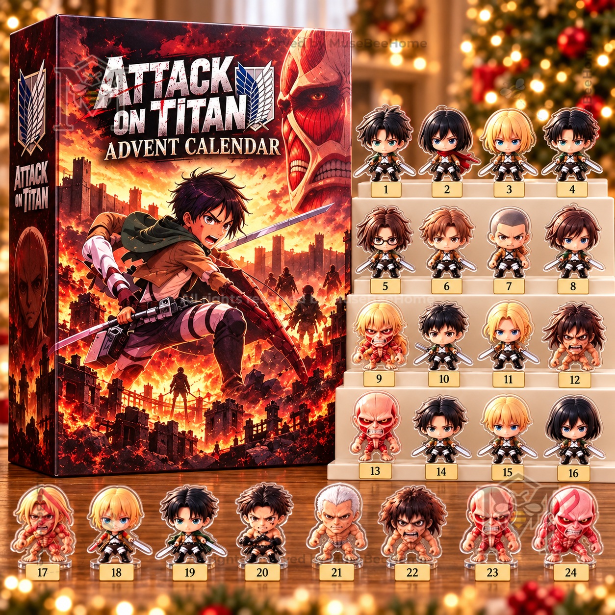 Attack on Titan Advent Calendar 2026 - front box and numbered figures