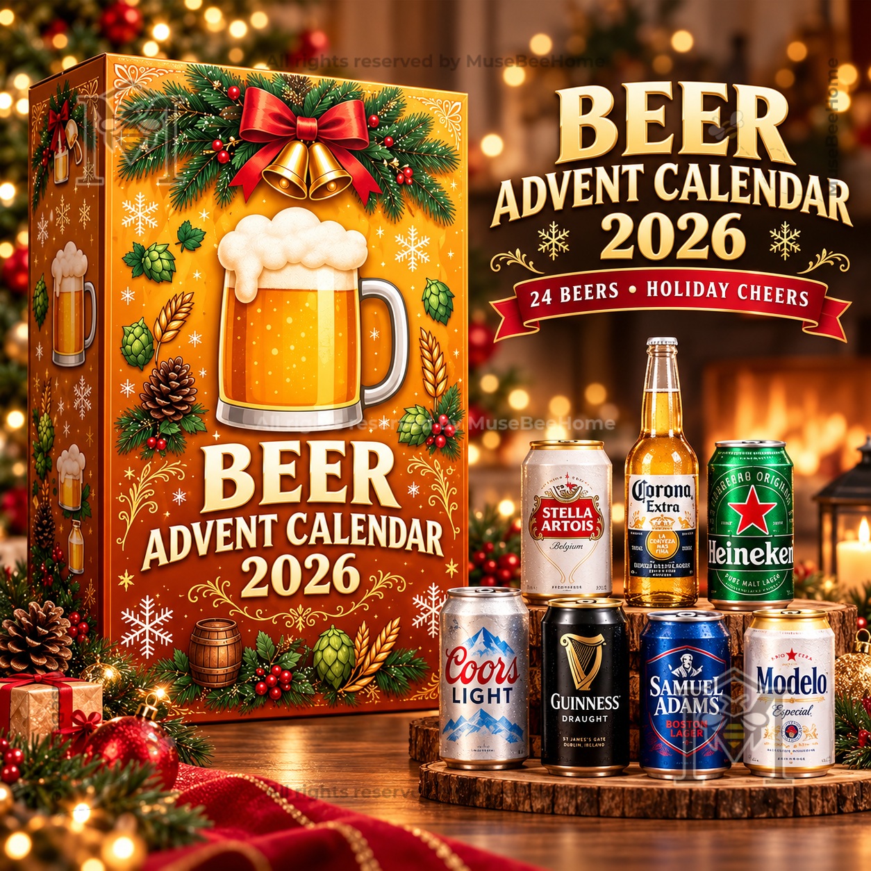 Beer Holiday Advent Calendar 2026 - front box with assorted beer cans and bottles