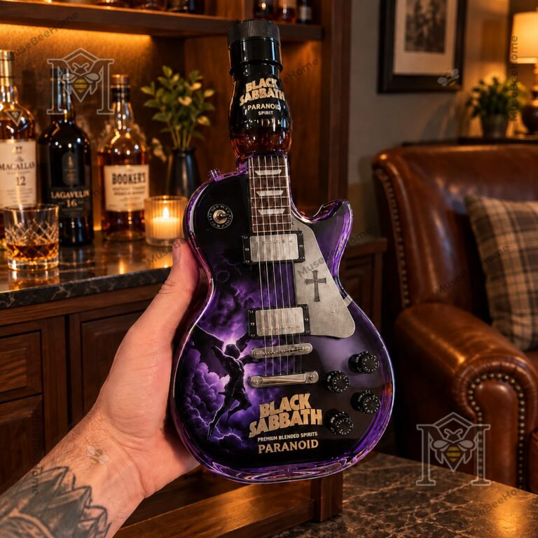 Black Sabbath Paranoid Guitar-Shaped Whiskey Bottle - photo 2
