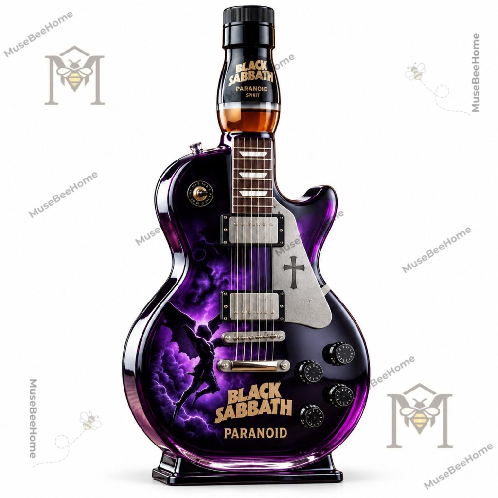 Black Sabbath Paranoid Guitar-Shaped Whiskey Bottle - photo 3