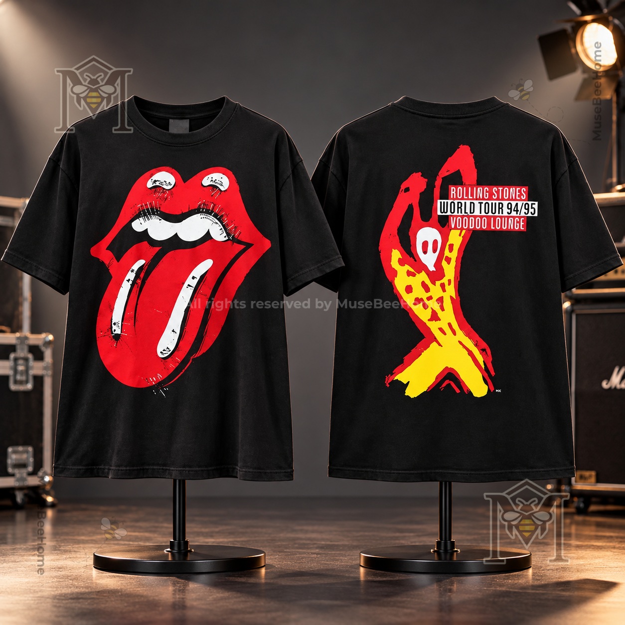 BTS V World Tour ARIRANG LIMA Rolling Stones Voodoo Lounge T-Shirt - photo 2