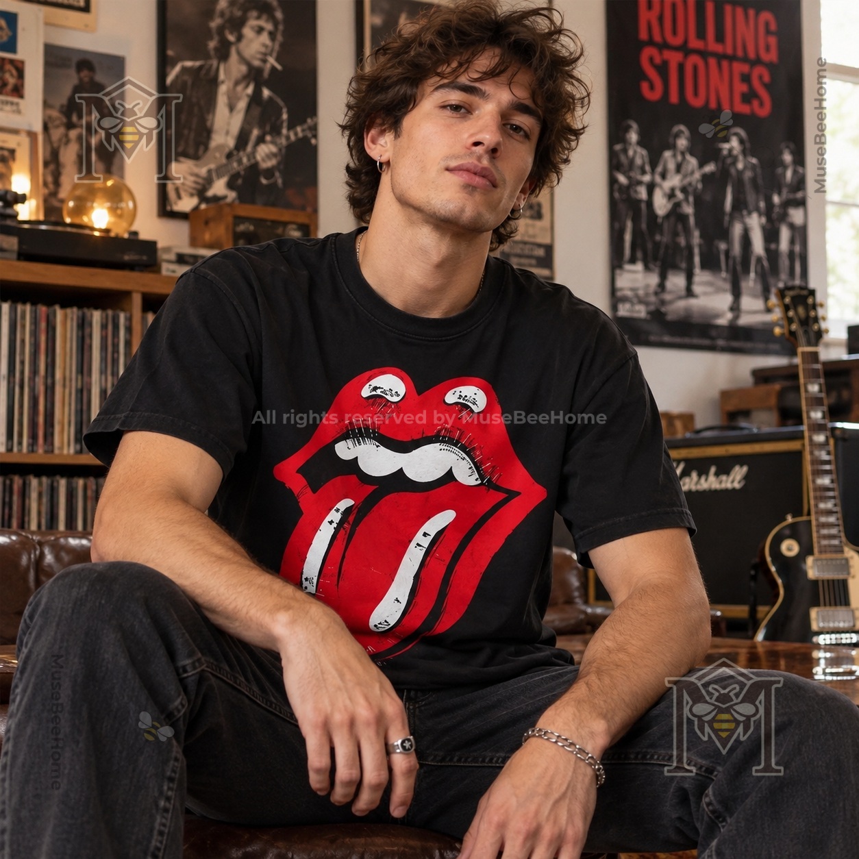 BTS V World Tour ARIRANG LIMA Rolling Stones Voodoo Lounge T-Shirt - photo 3
