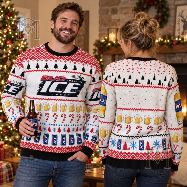 Bud Ice Lager Beer Christmas Ugly Sweater - photo 2
