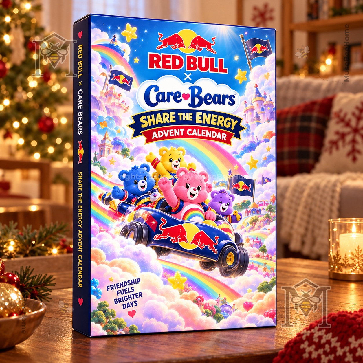 Care Bears Advent x Red Bull Calendar 2026 - front and side box view