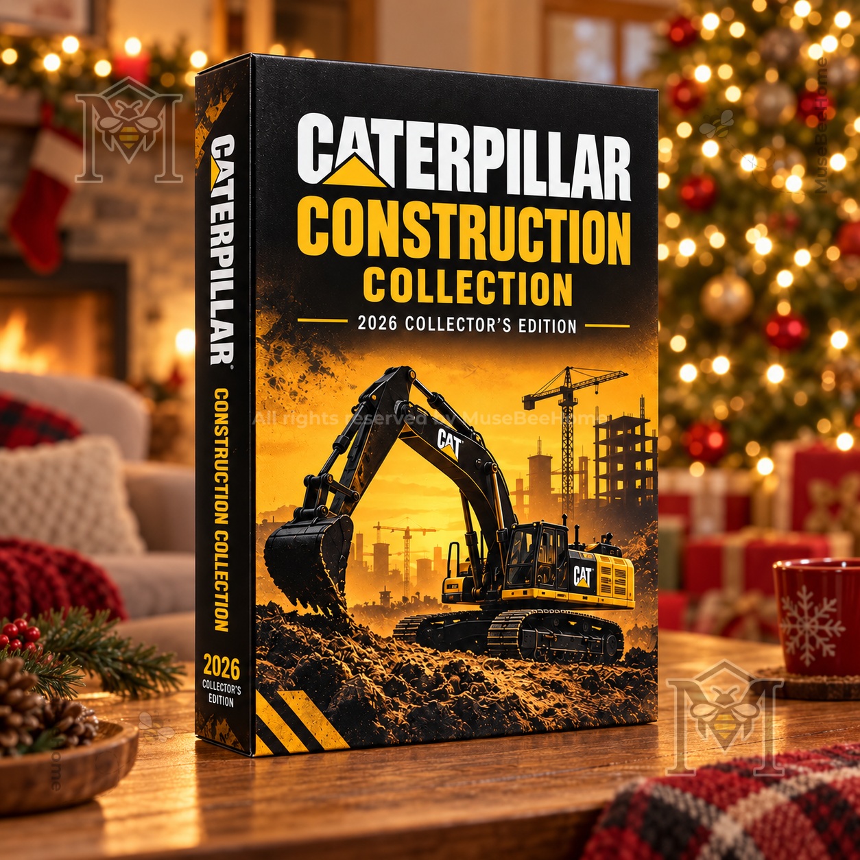 Caterpillar Advent Calendar 2026 - angled front view with excavator artwork