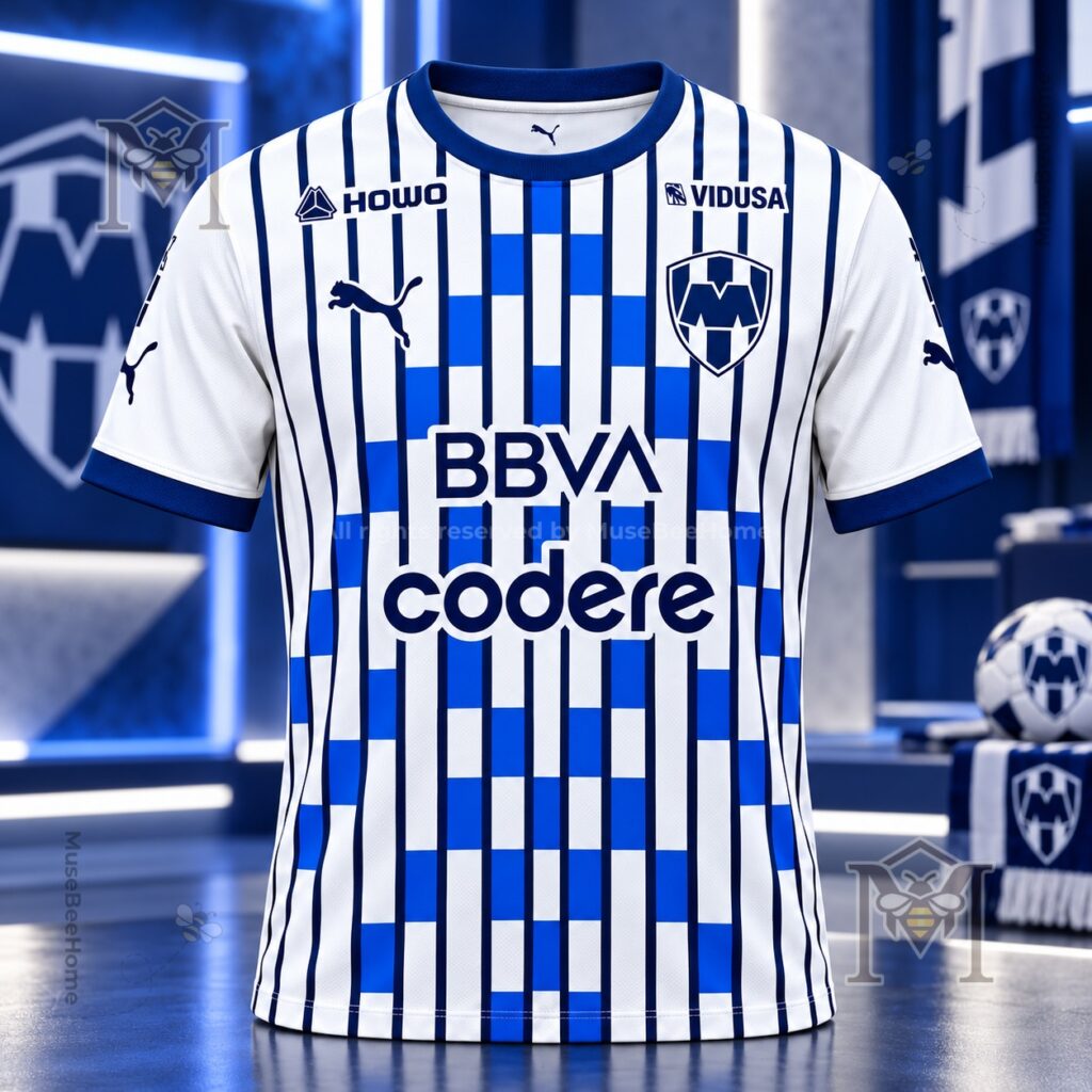 Club de Fútbol Monterrey striped football jersey - front view