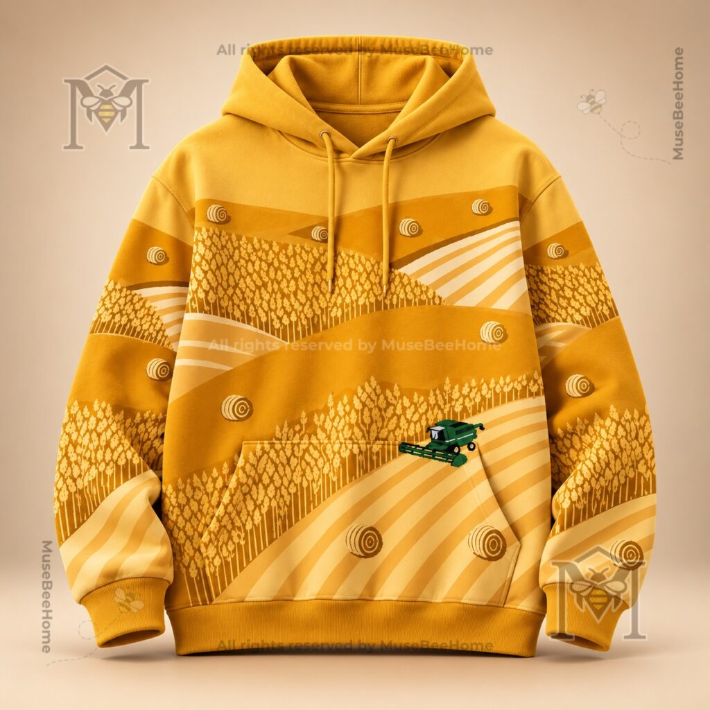 Combine Harvester Wheat Field Farming Shirt - photo 3