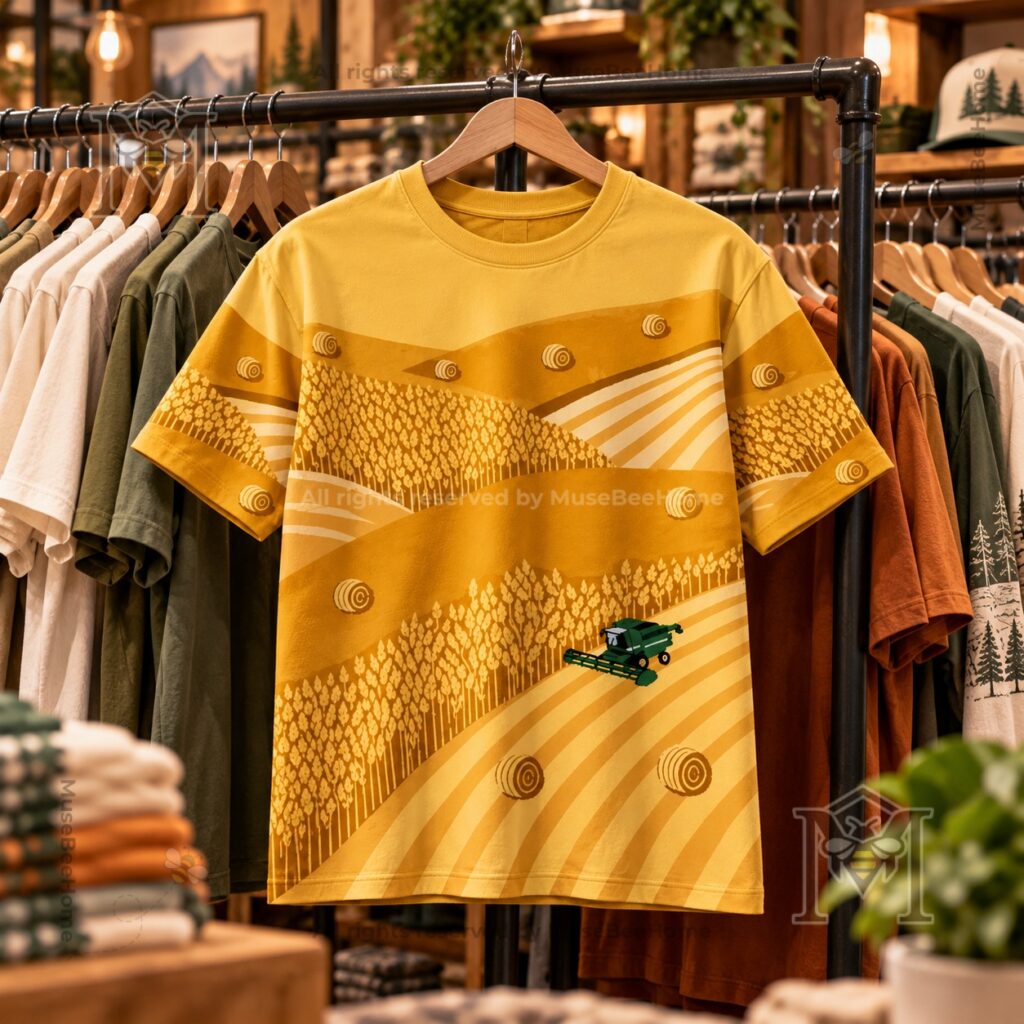 Combine Harvester Wheat Field Farming Shirt - photo 5