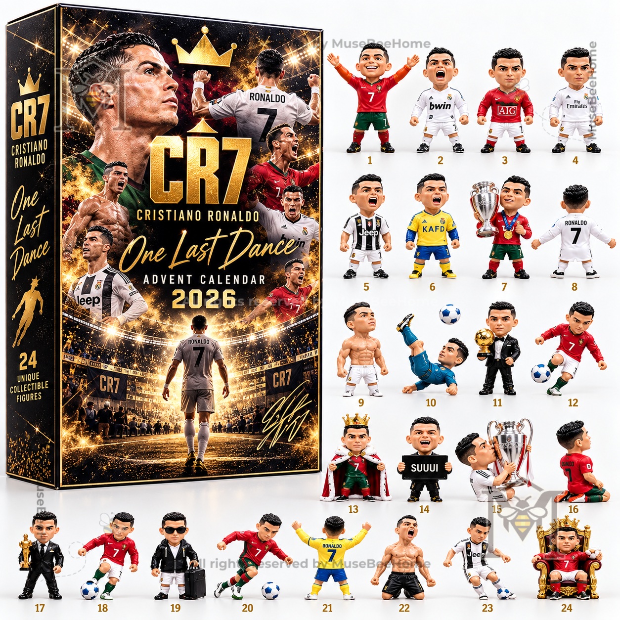 Cristiano Ronaldo One Last Dance 2026 Advent Calendar - front artwork with Ronaldo portraits