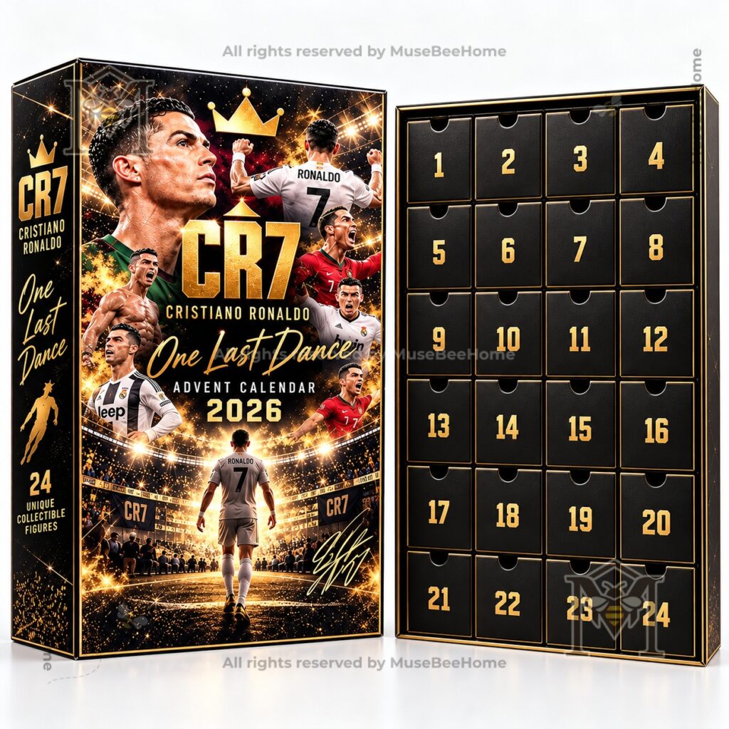Cristiano Ronaldo One Last Dance 2026 Advent Calendar - side panel showing CR7 branding