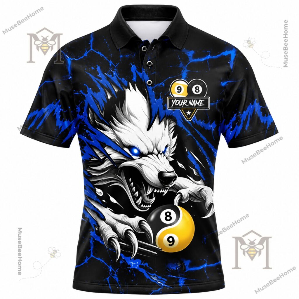 Custom Wolf 8 Ball and 9 Ball Billiards Polo - photo 3