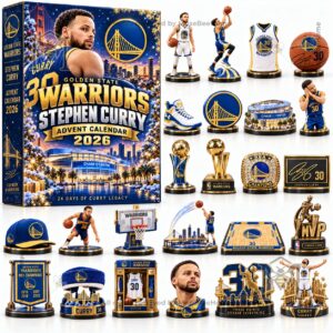 Golden State Warriors Stephen Curry 2026 Advent Calendar - side panel and collectibles