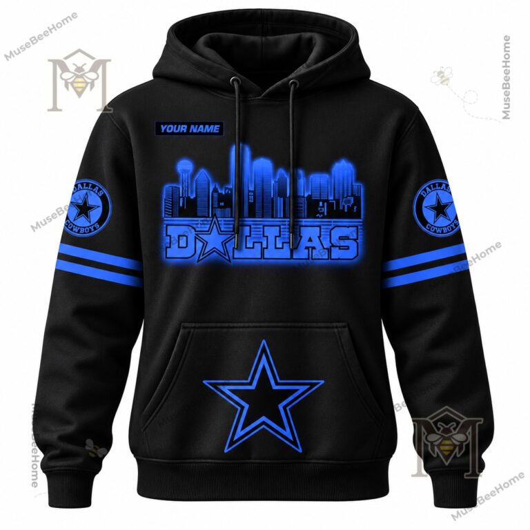 Dallas Cowboys Back In Black Personalized Hoodie - photo 2