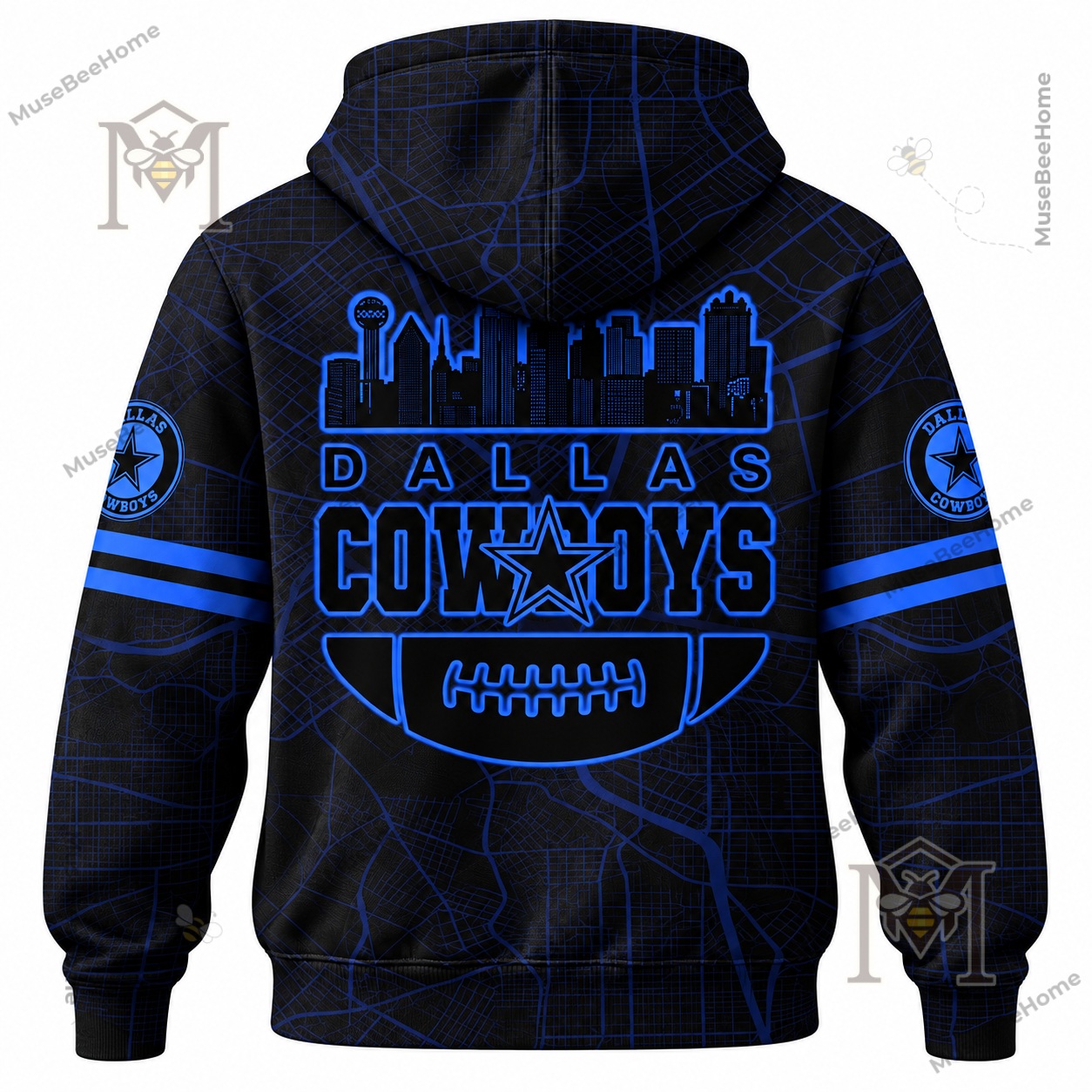 Dallas Cowboys Back In Black Personalized Hoodie - photo 3