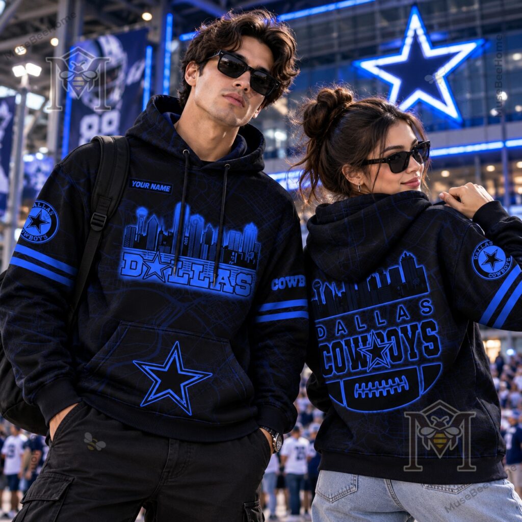 Dallas Cowboys Back In Black Personalized Hoodie - photo 4