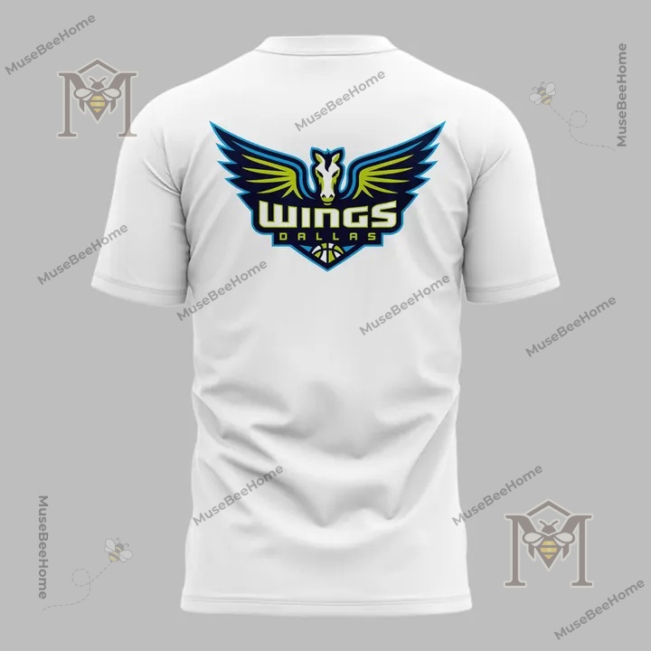 Dallas Wings T-shirt back featuring large winged team logo