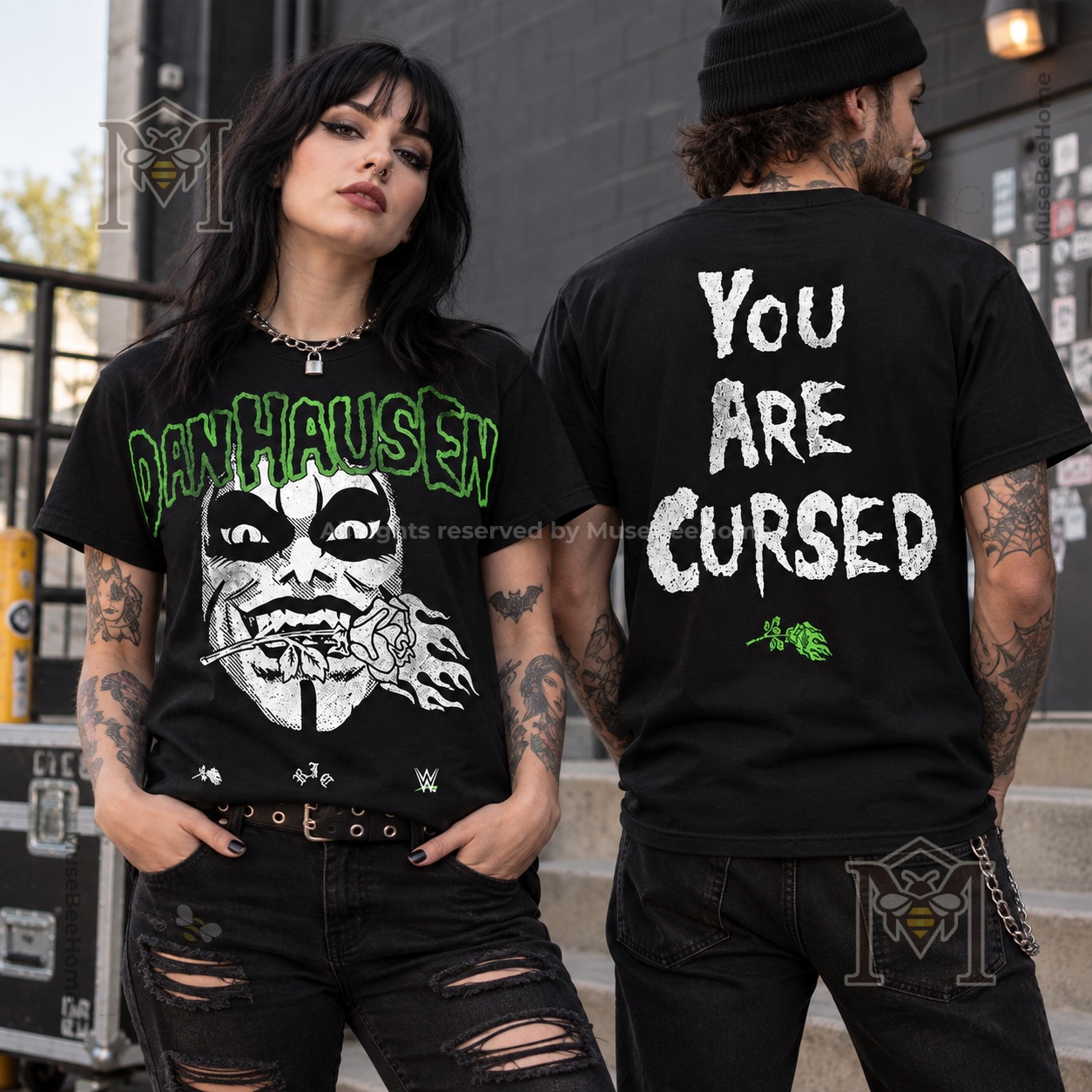 Danhausen x Civil Regime You Are Cursed Burning Rose T-Shirt - photo 2