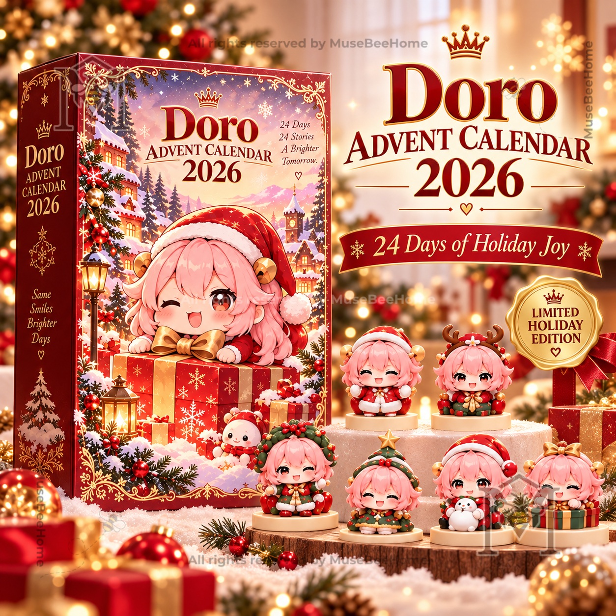 Doro 2026 Christmas Advent Calendar - front box with festive Doro figures and holiday display