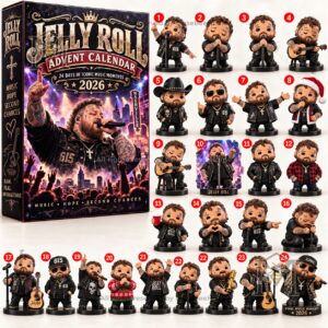 Jelly Roll 2026 Christmas Advent Calendar - side panel with music-themed lettering