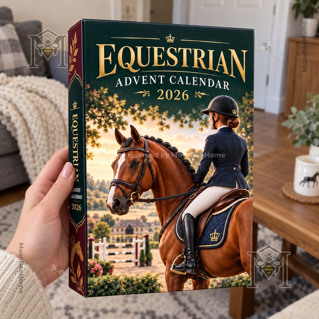 Detailed view of horse bridle, saddle, and rider artwork