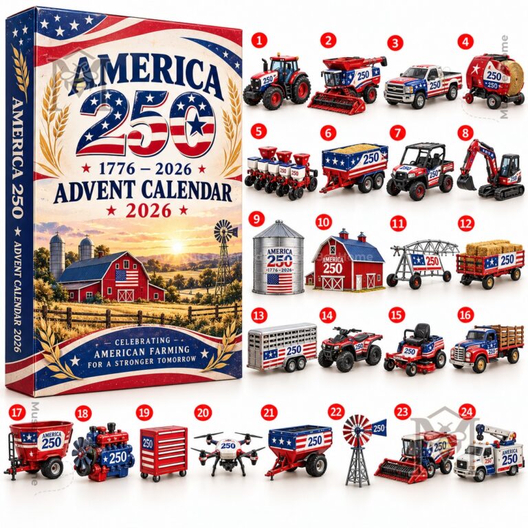 Farming x America 250th Anniversary Advent Calendar 2026 - patriotic farm illustration