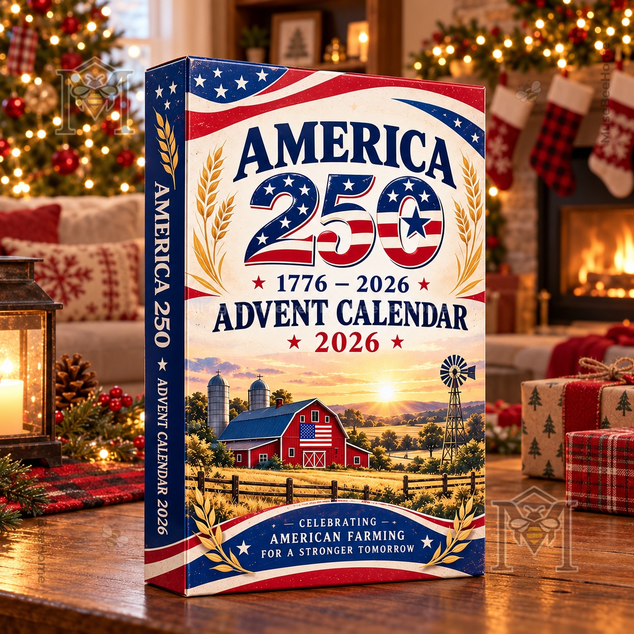 Farming x America 250th Anniversary Advent Calendar 2026 - front three-quarter view