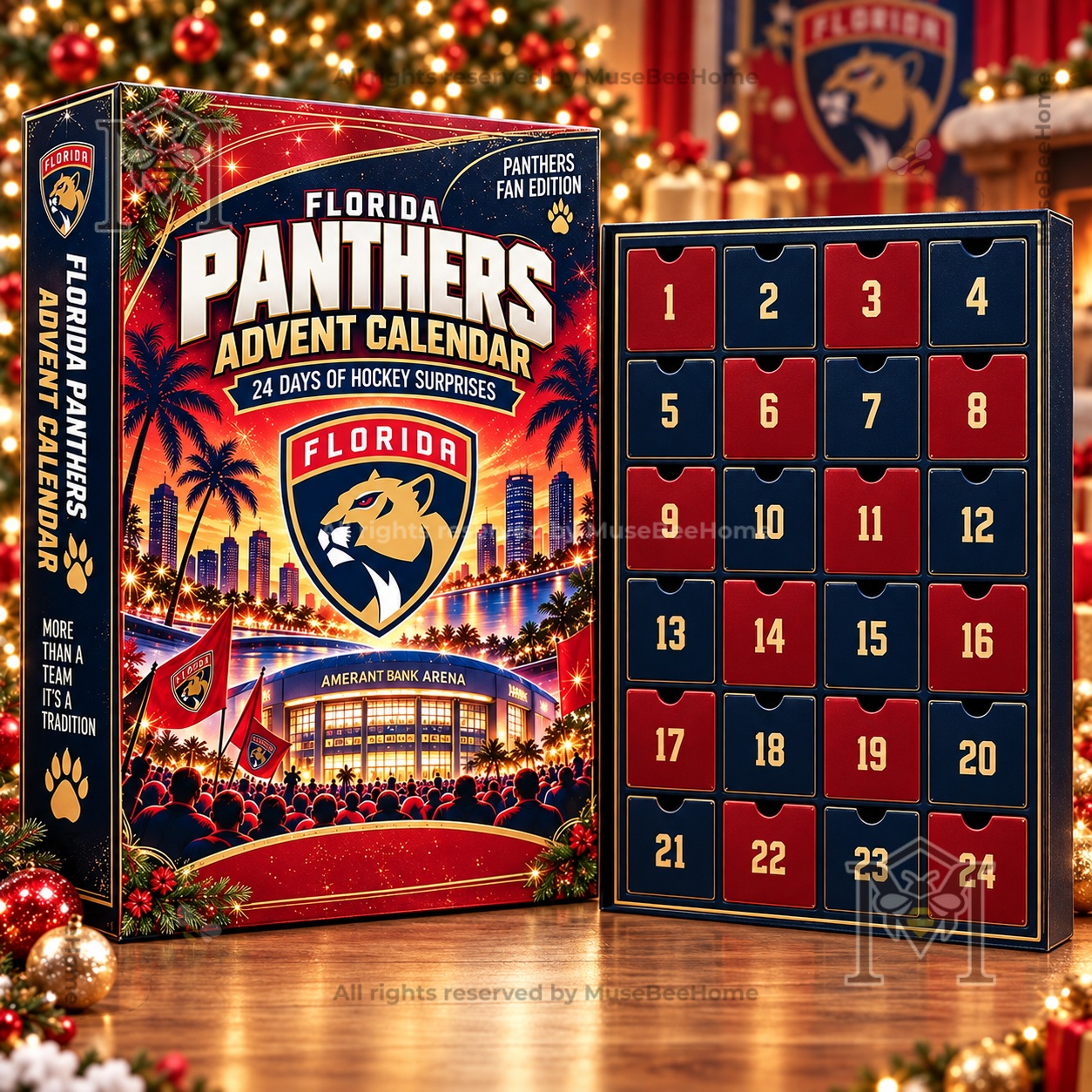 Florida Panthers Advent Calendar - close-up of Panthers crest