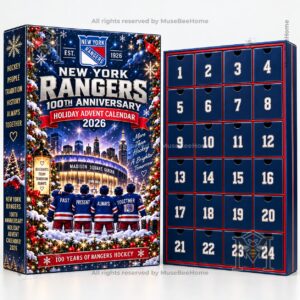 Front design featuring Madison Square Garden skyline and illustrated hockey players