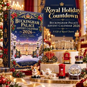 Buckingham Palace Royal Holiday Countdown 2026 Advent Calendar - front packaging with royal collectibles