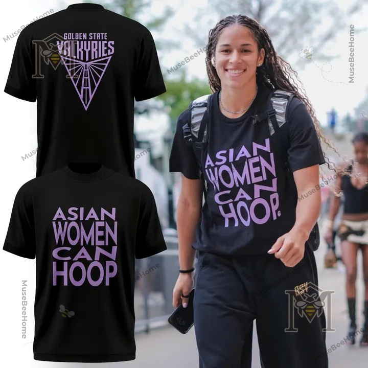 Golden State Valkyries Asian Women Can Hoop T-Shirt - front and back views