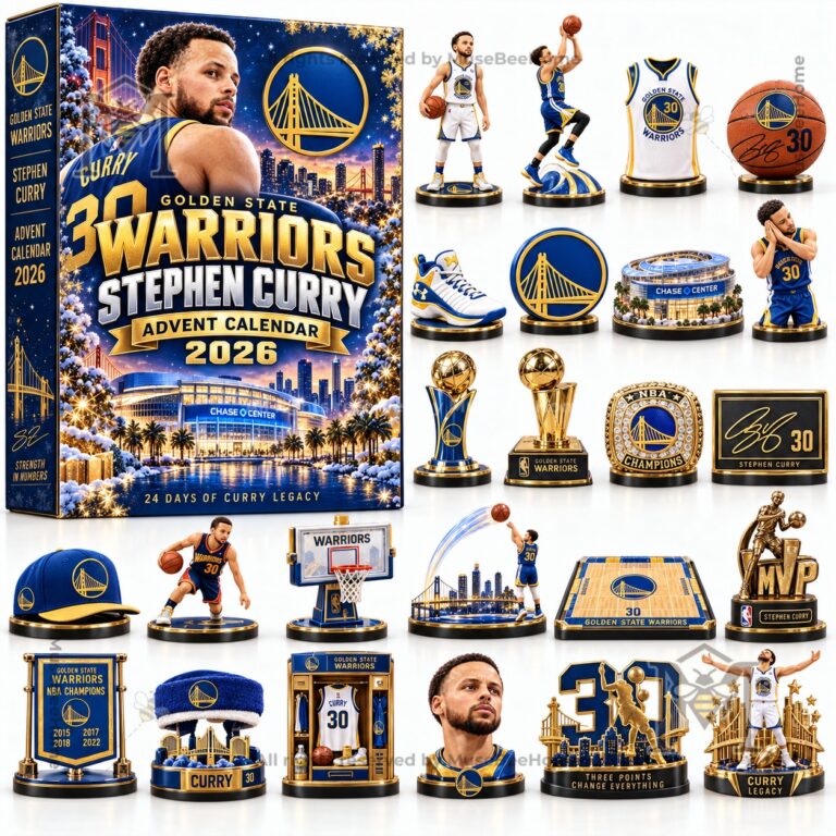 Golden State Warriors Stephen Curry 2026 Advent Calendar - side panel and collectibles