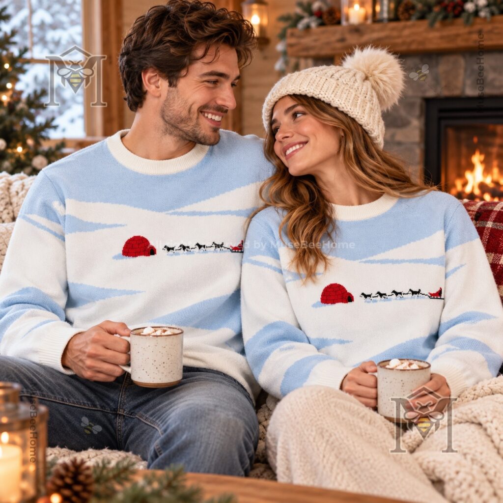 Igloo Winter Wonderland Snowy Landscape Sweater - photo 2