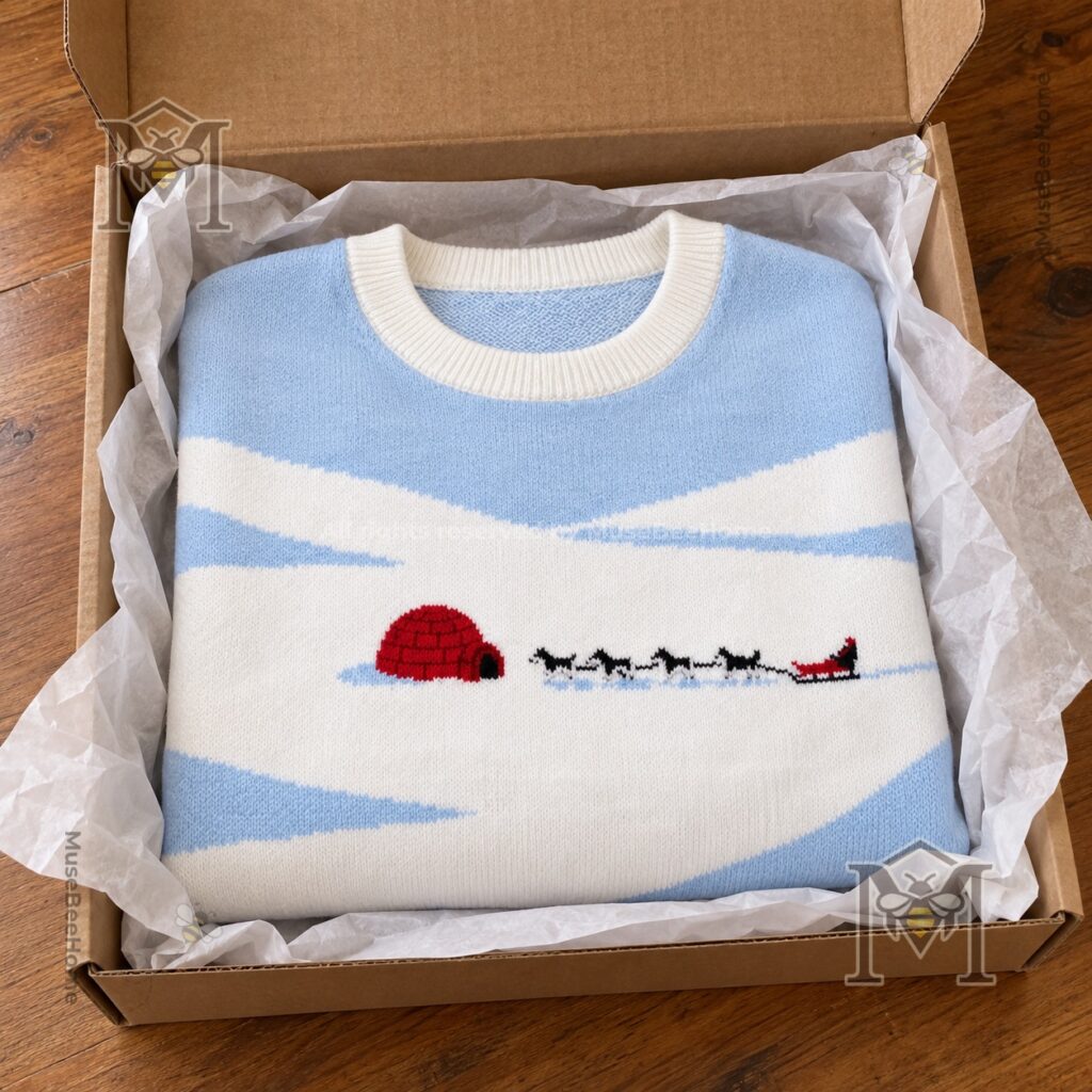 Igloo Winter Wonderland Snowy Landscape Sweater - photo 4