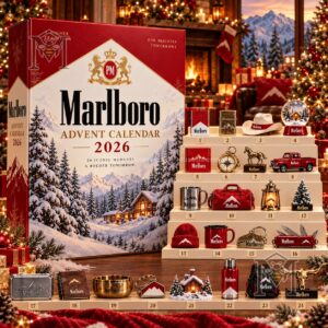 Marlboro 2026 Snowy Mountain Advent Calendar - snowy mountain cabin artwork