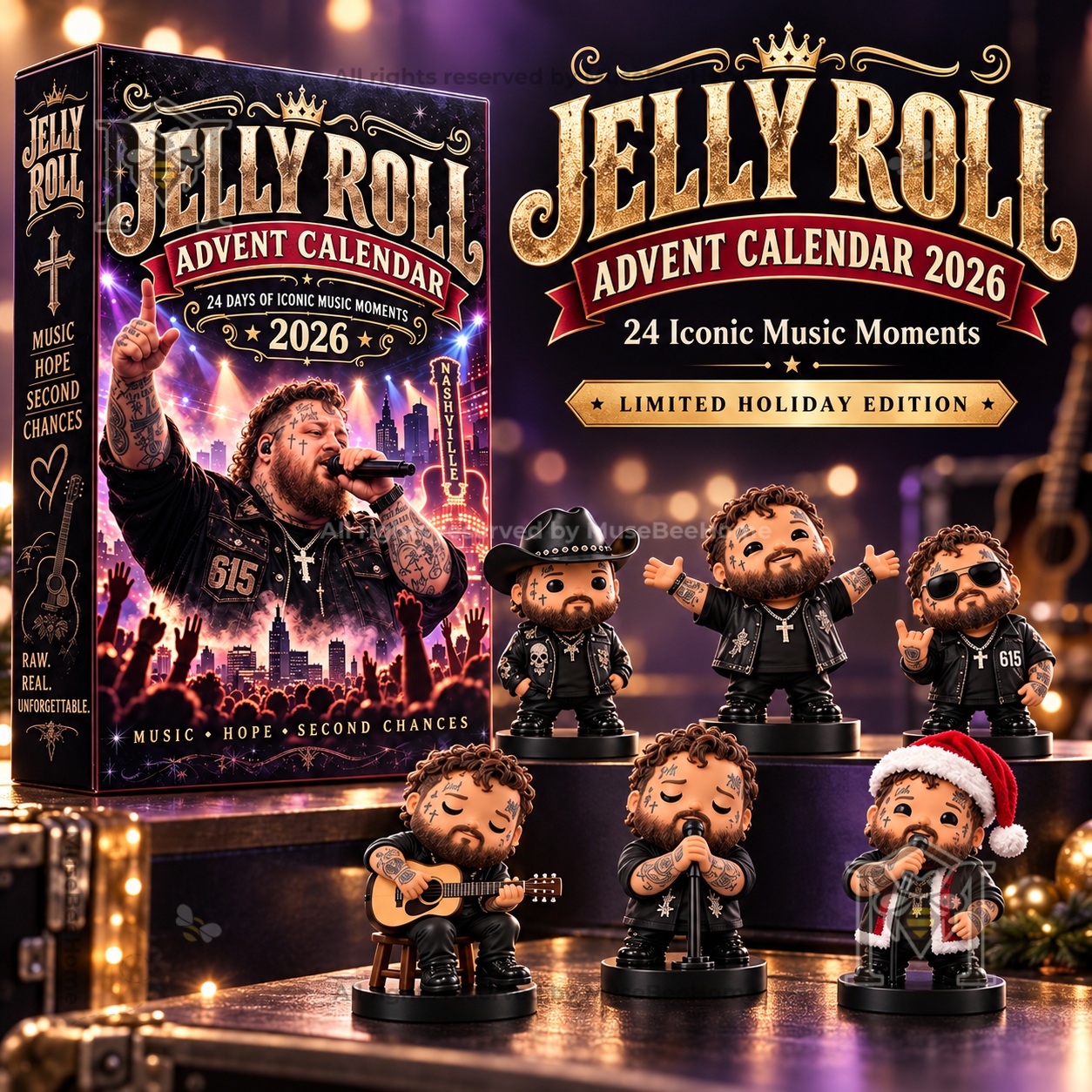 Jelly Roll 2026 Christmas Advent Calendar - front box with singer performance artwork