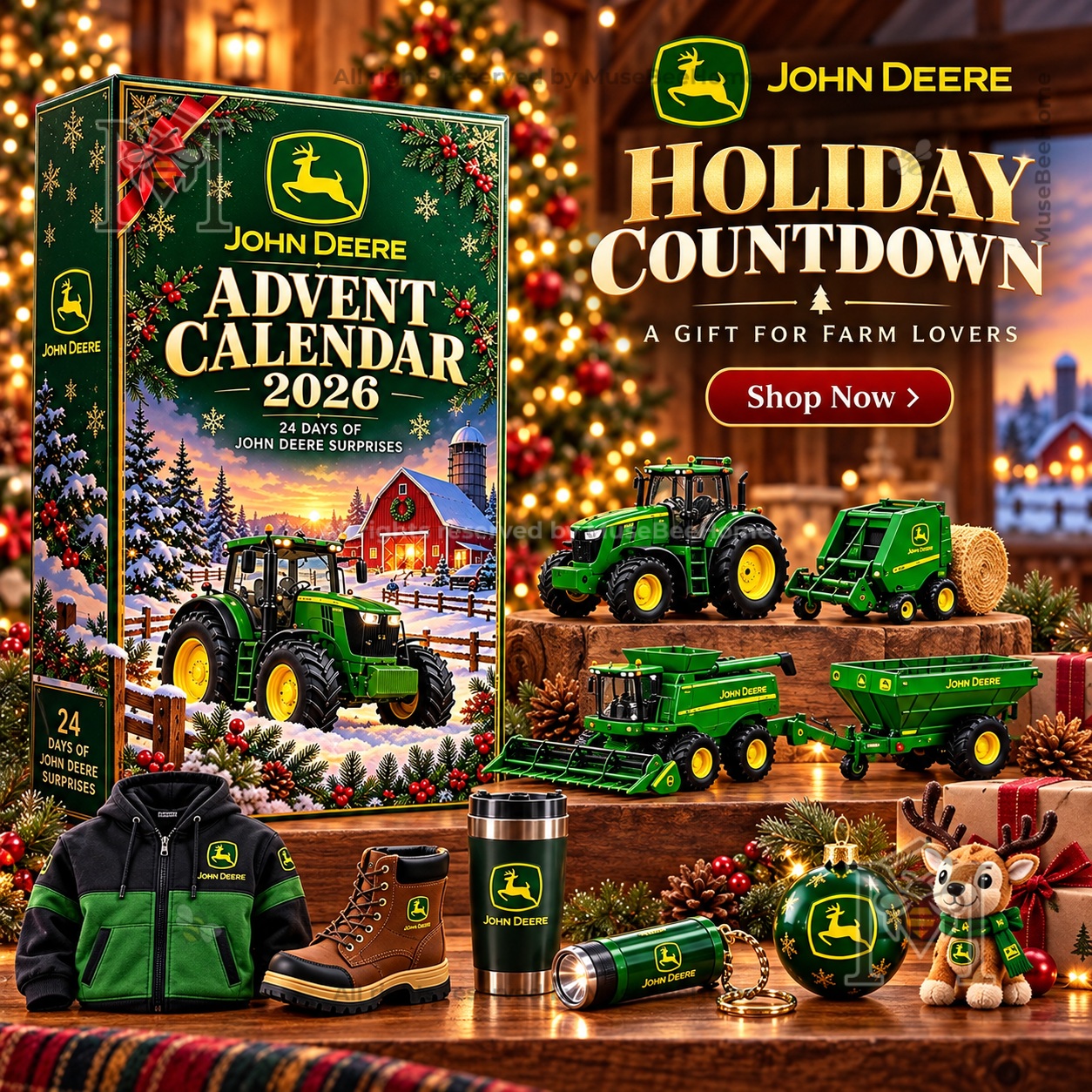 John Deere 2026 Holiday Countdown Advent Calendar - front box view