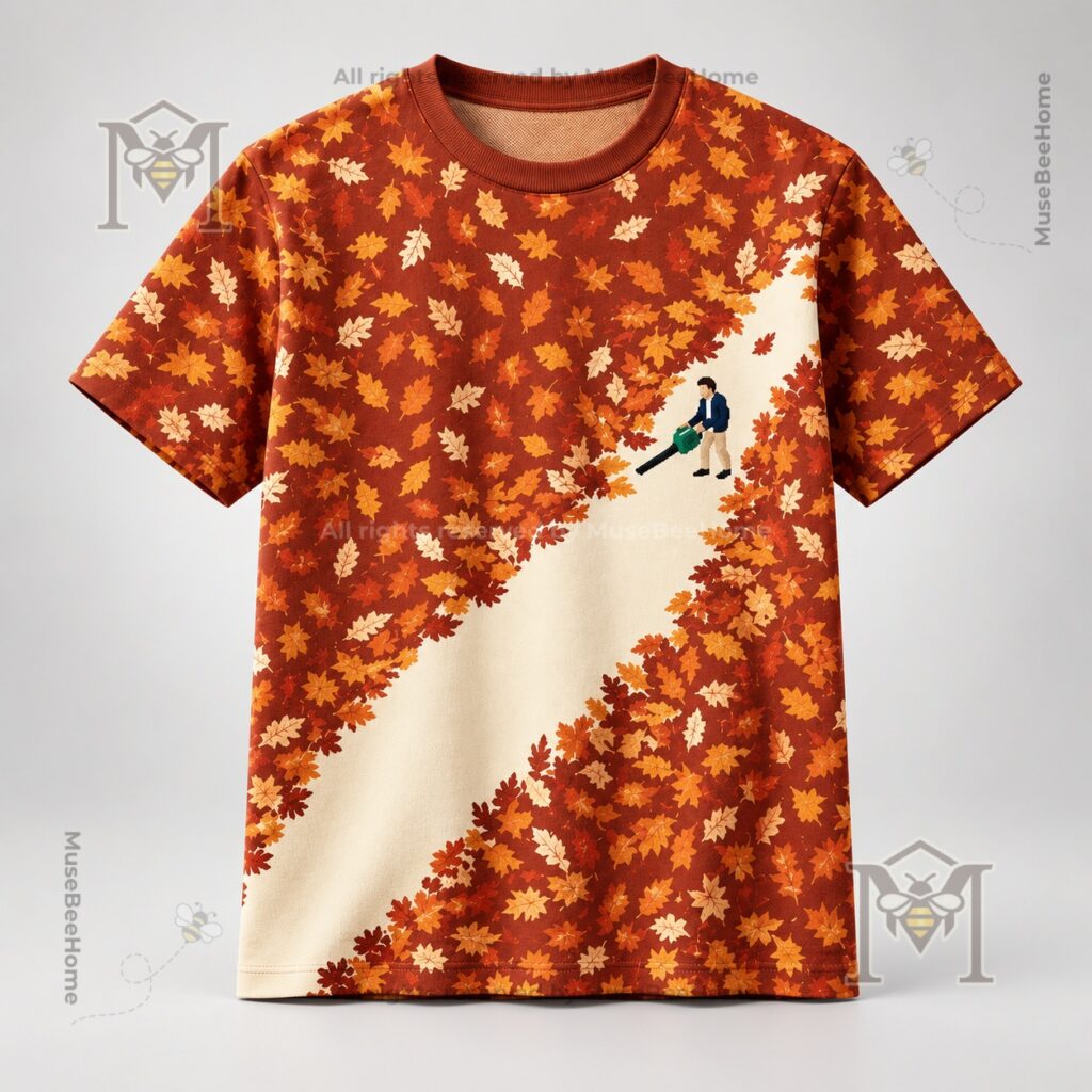 Leaf Blower Fall Leaf Pattern Sweatshirt - photo 2