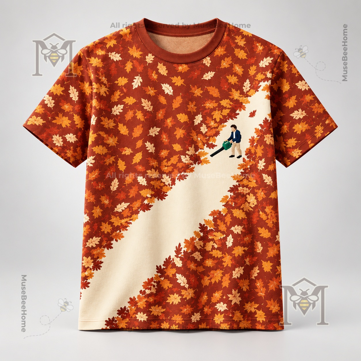 Leaf Blower Fall Leaf Pattern Sweatshirt - photo 2