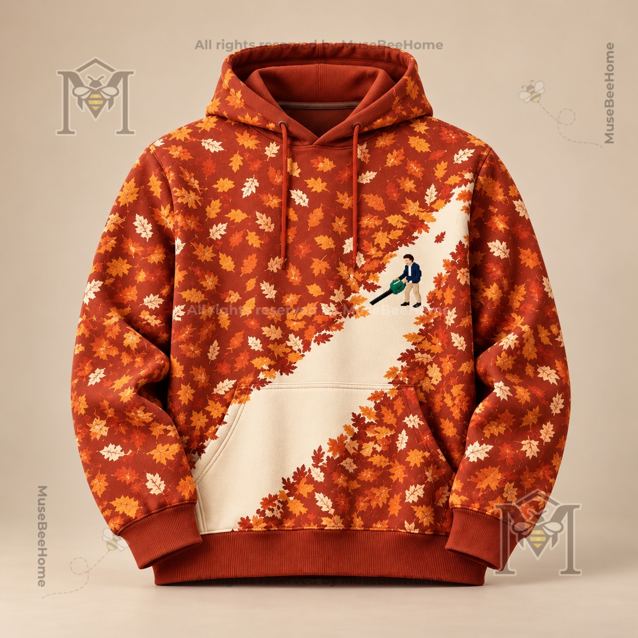 Leaf Blower Fall Leaf Pattern Sweatshirt - photo 3
