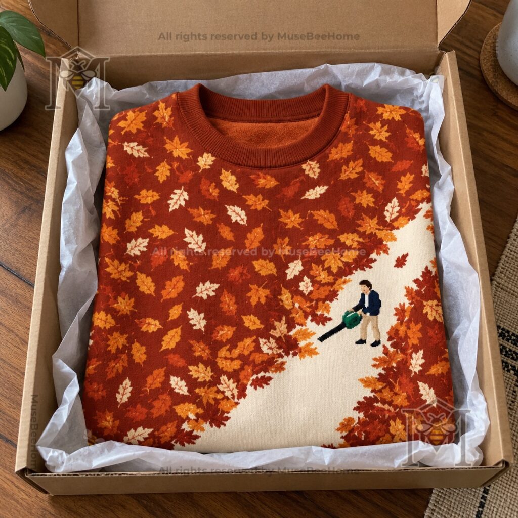 Leaf Blower Fall Leaf Pattern Sweatshirt - photo 6