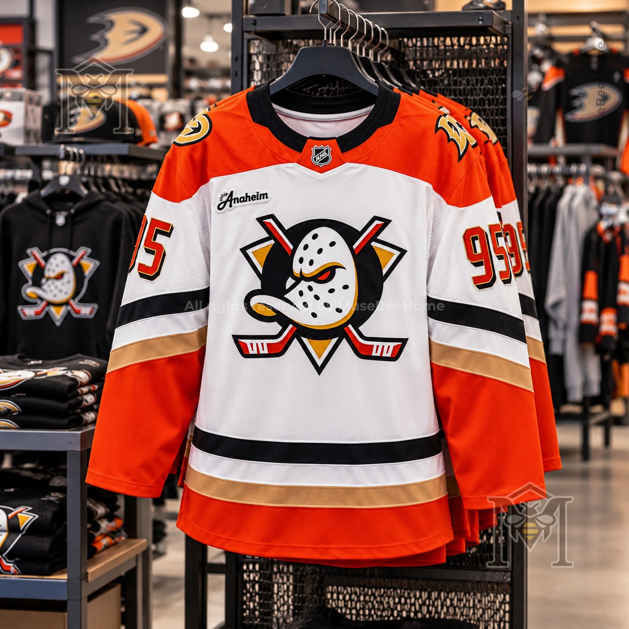 Lightning McQueen x Roger McQueen Anaheim Ducks Hockey Jersey - photo 3