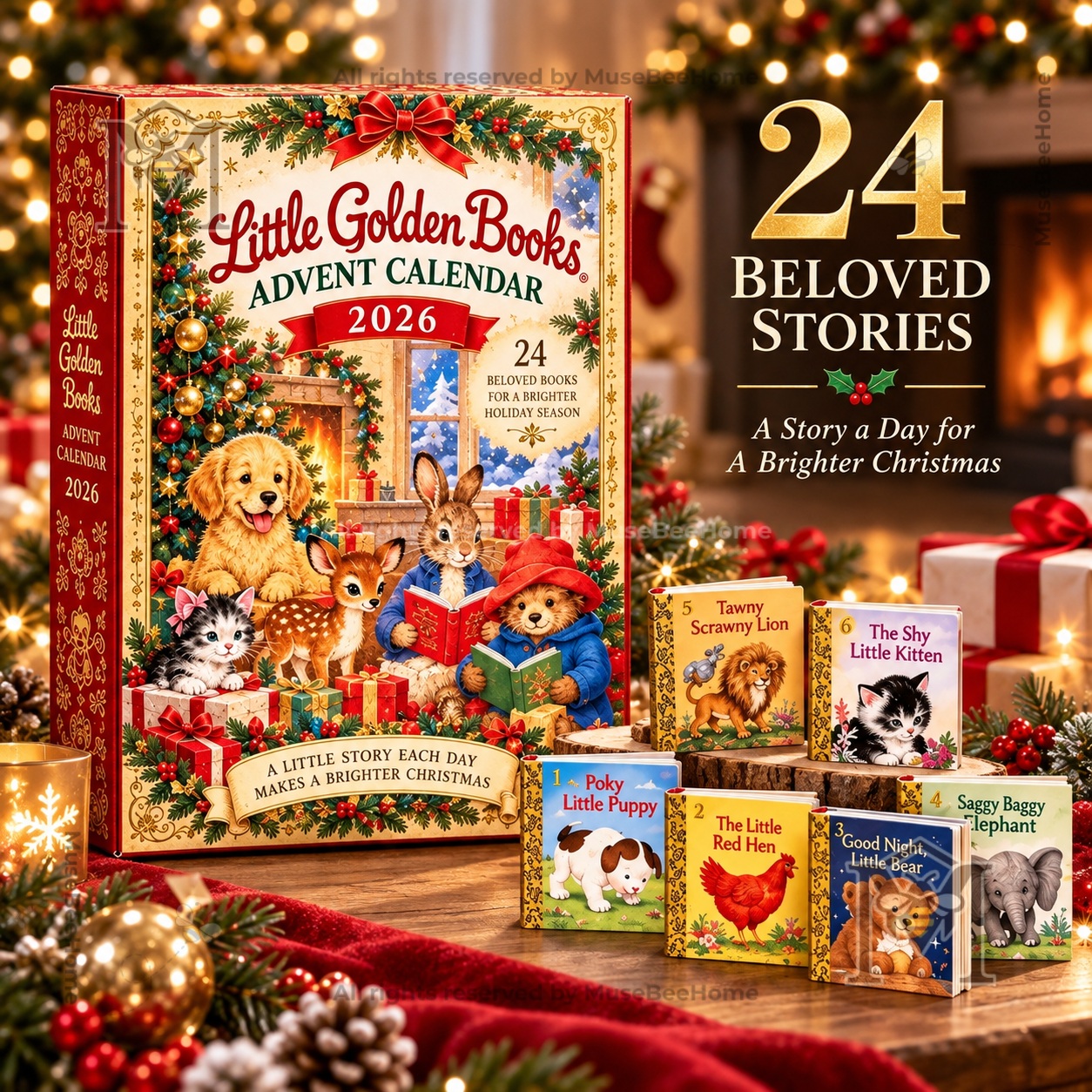 Little Golden Books 2026 advent calendar box with displayed miniature storybooks