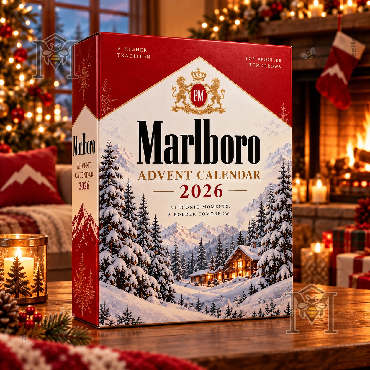 Marlboro 2026 Snowy Mountain Advent Calendar - front three-quarter view