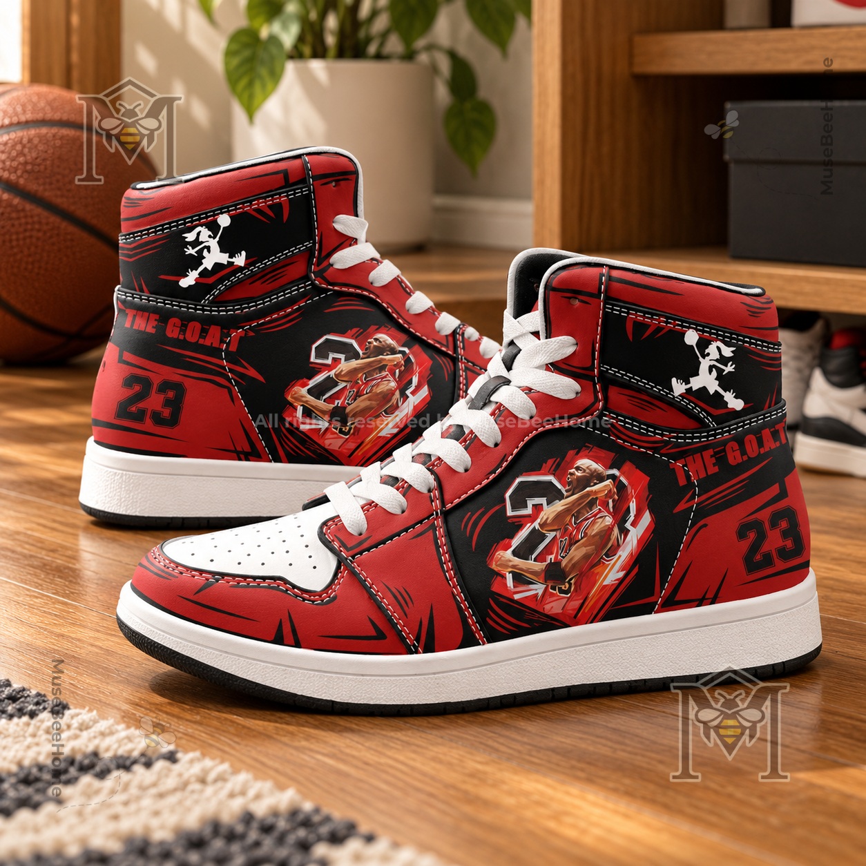 Michael Jordan The GOAT sneakers - angled view showing both high-top shoes