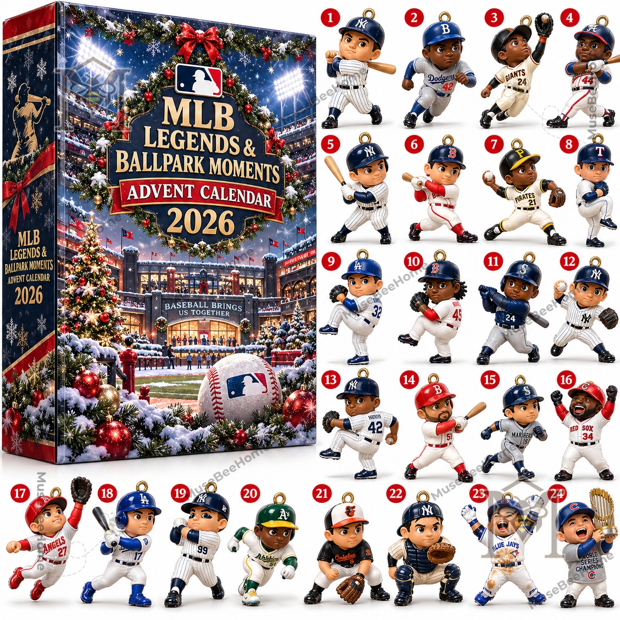 MLB 2026 Legends & Ballpark Moments Advent Calendar - side panel and front cover