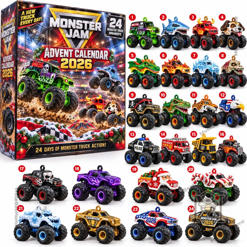 Monster Jam Advent Calendar 2026 24-Day Monster Truck Action - side panel display